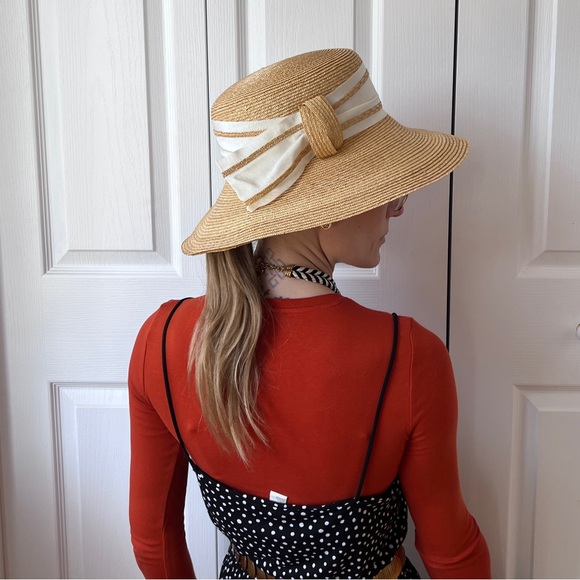 Vintage 1980’s Andrē Wide Brim Straw Hat - Picture 3 of 9
